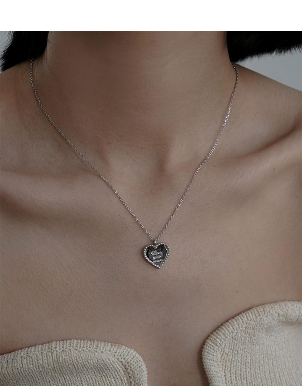 Ланцюжок із кулоном Серце "Love you more" Люблю тебе ще більше, срібне покриття 925 проби, довжина 40+5 см