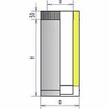 Труба сендвіч для димоходу з ізоляцією Ø 200/260мм в оцинкованому кожусі S-0.8 мм, L-1 м - Для дому, фото 10