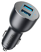 Автомобильное зарядное устройство Anker PowerDrive III - 36W 2xUSB (Black)