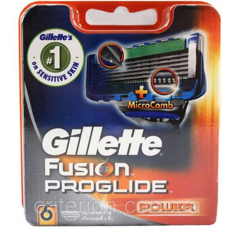 Gillette Fusion Proglide Power 6 шт. в пакованні змінні касети ля гоління, оригінал, Німеччина