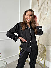 Піжама жіноча з шовку Армані XS Чорний, фото 2