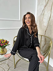 Піжама жіноча з шовку Армані XS Чорний, фото 4