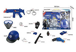 Дитячий поліцейський набір для хлопчика Р 015 А, 12 елементів, з автоматом і пістолетом