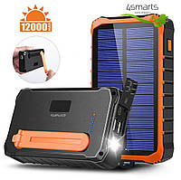 Power Bank 4smarts Solar Prepper 12000mAh повербанк с динамо-машиной и солнечной батареей