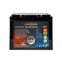 Акумулятор LP LiFePO4 12V (12,8V) - 90 Ah (1152Wh) (BMS 80A/40A) пластик