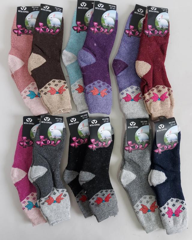 фотографія зимові жіночі шкарпетки з кролячим пухом
