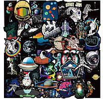 Стикерпак вінілові наклейки дитячі Космос стікери 50 шт