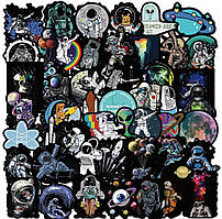 Набір вінілових стікерів дитячих наліпок КОСМОС 50 шт