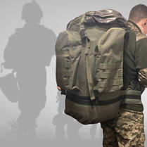Камуфляжний Тактичний Рюкзак 85 л + кишені НГУ Олива для військових, фото 3