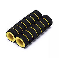 Грипсы велосипедные поролоновые, 108 мм, черные с желтым