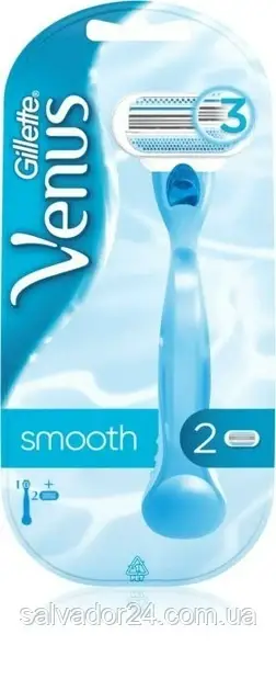 Жіноча бритва Gillette Venus Smooth з 2 змінними касетами Жіночий верстат Жилет Венус