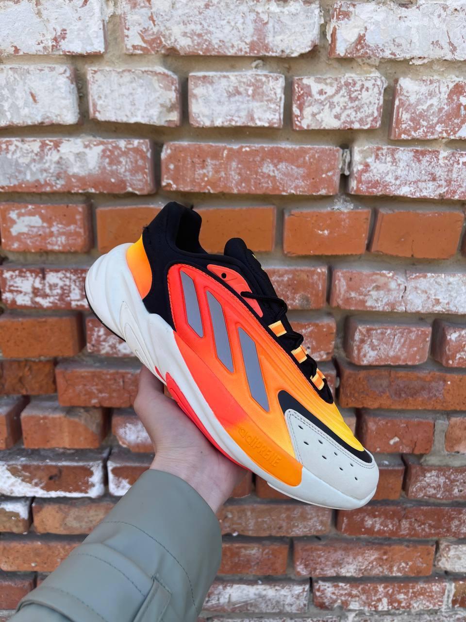 Чоловічі кросівки Adidas Ozelia Orange (жовтогарячі з чорним) яскраві спортивні кроси I1124 топ, фото 1