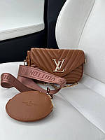 Женская сумка клатч LV New camel (светло-коричневая) BONO627896 красивая стильная кожаная с логотипом топ