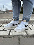 Жіночі кросівки Nike Blazer 77 Mid Vintage 2 (білі з чорним) високі весняні повсякденні кеди KVDart0323 топ, фото 4