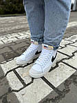 Жіночі кросівки Nike Blazer 77 Mid Vintage 2 (білі з чорним) високі весняні повсякденні кеди KVDart0323 топ, фото 9