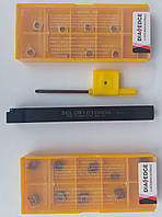 Токарный резец проходной 10х10 мм SCLCR1010H06 и 20 пластин CCMT060204 (желтые и серые V15TF в комплекте)