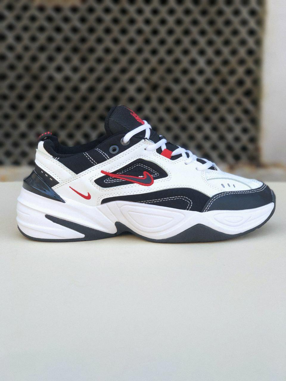 Чоловічі кросівки Nike M2K Tekno Black White Red Logo (білі з чорним і червоним) спортивні демі кроси PD7430 топ, фото 1