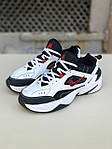 Чоловічі кросівки Nike M2K Tekno Black White Red Logo (білі з чорним і червоним) спортивні демі кроси PD7430 топ, фото 2