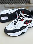 Чоловічі кросівки Nike M2K Tekno Black White Red Logo (білі з чорним і червоним) спортивні демі кроси PD7430 топ, фото 4