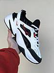Чоловічі кросівки Nike M2K Tekno Black White Red Logo (білі з чорним і червоним) спортивні демі кроси PD7430 топ, фото 7
