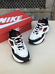 Чоловічі кросівки Nike M2K Tekno Black White Red Logo (білі з чорним і червоним) спортивні демі кроси PD7430 топ, фото 8