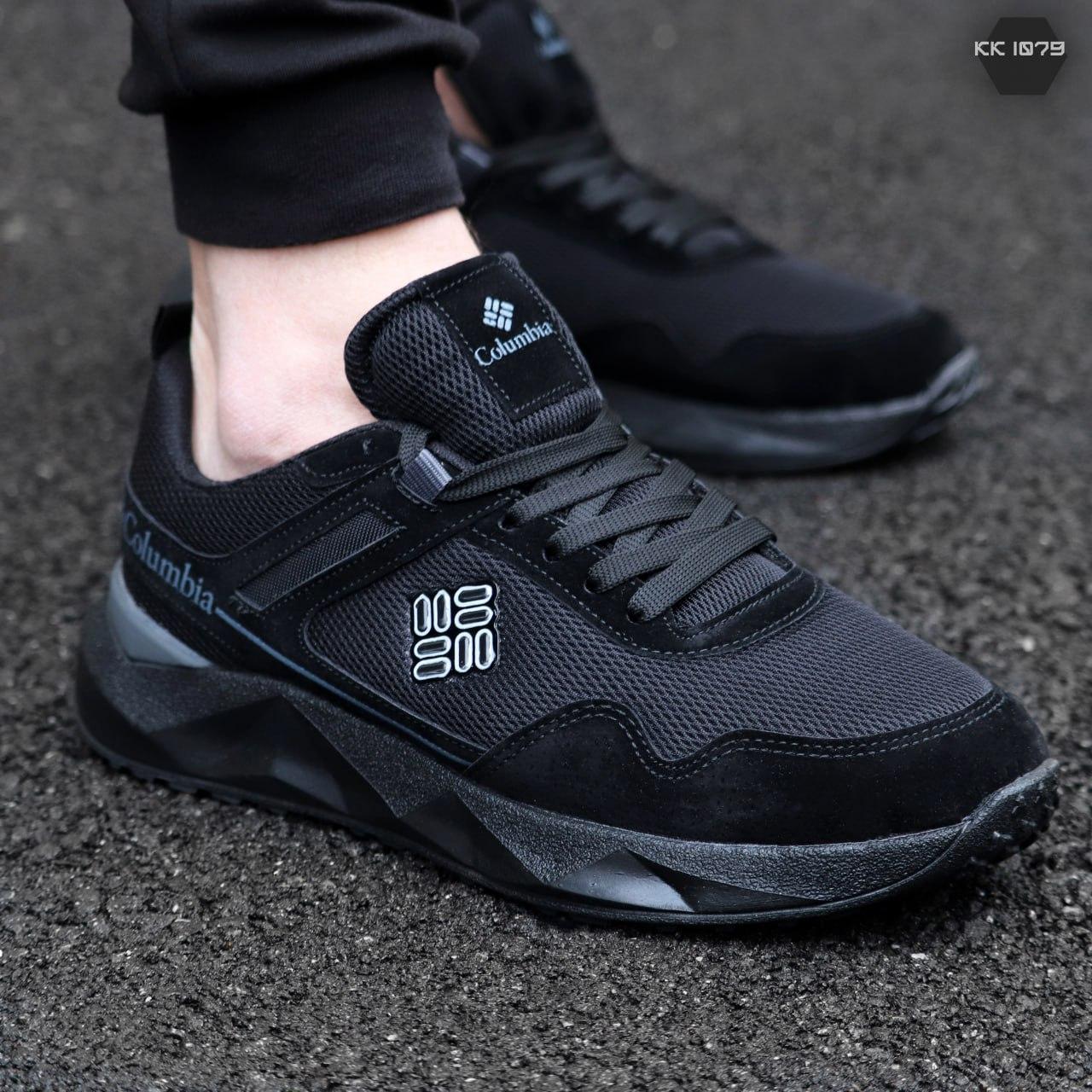 Чоловічі кросівки Columbia Black (чорні) низькі легкі демісезонні кроси 2674 топ, фото 1