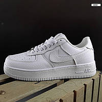 Женские кроссовки Nike Air Force 1 (белые) низкие демисезонные модные кеды на танкетке О20242 кросс