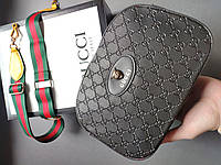 Женская сумка клатч Gucci Ophidia black (черная) S4 подарочная очень красивая стильная сумочка с монограммой