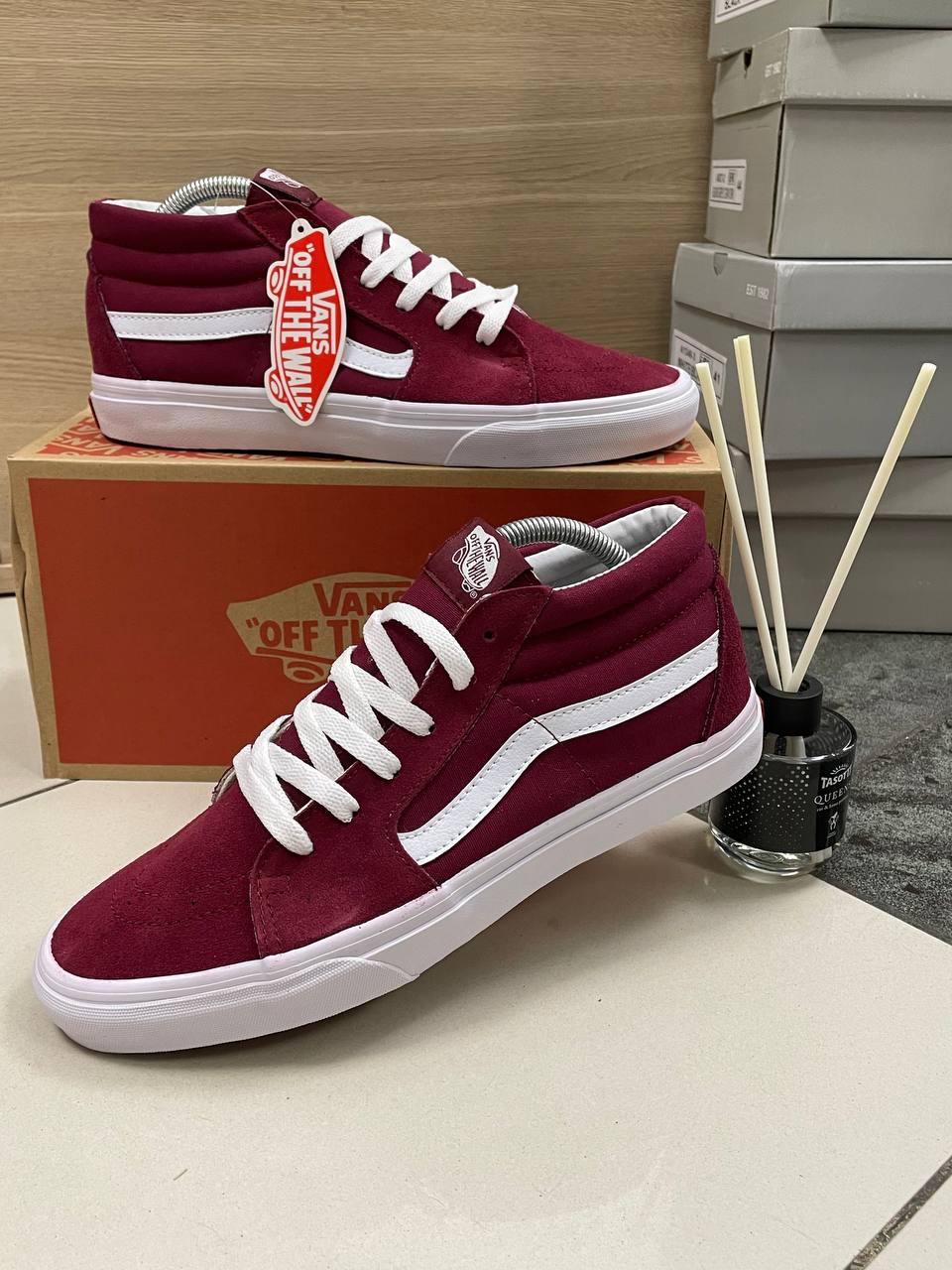 Чоловічі кеди Vans Old Skool Mid (червоні) зручне коротке осінньо-весняне універсальне взуття A102-4 топ, фото 1