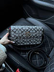 Жіноча сумка Coach (сіра з чорним) AS246 стильна красива модна з монограмою на шкіряному ремені топ, фото 7