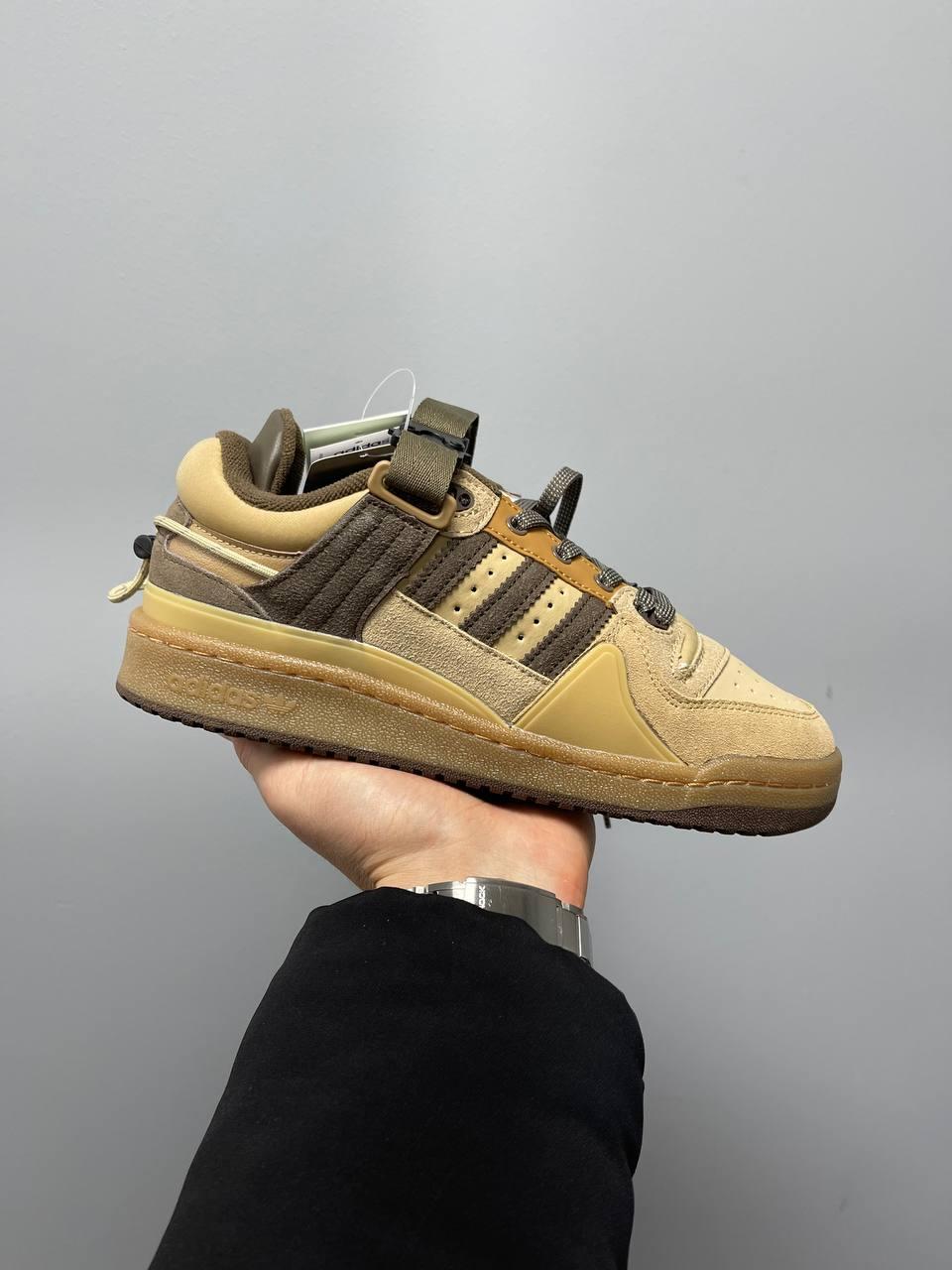 Чоловічі кросівки Adidas Bad Bunny x Forum Buckle Low The First Cafe (коричневі) демісезонні кроси L0769 топ, фото 1