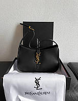 Женская сумка хобо Yves Saint Laurent YSL Black Premium (черная) Gi91001 маленькая сумочка с эмблемой YSL топ