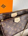 Жіноча сумка Louis Vuitton Multi Pochette Premium (коричнева з хакі) модна стильна сумка Gi91052топ, фото 4