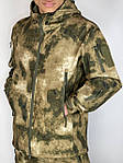 Куртка софтшел чоловіча (камуфляж) Арт1107 щільна вітрозахисна водовідштовхувальна на флісі топ, фото 6