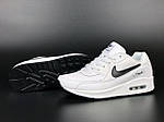 Чоловічі кросівки Nike Air Max 90 (білі з чорним) стильні спортивні демі кроси В11493 топ, фото 4