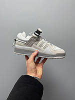 Мужские кроссовки Adidas Bad Bunny x Forum Buckle Low Last Forum (серые) модные молодёжные кеды L0770 кросс 43