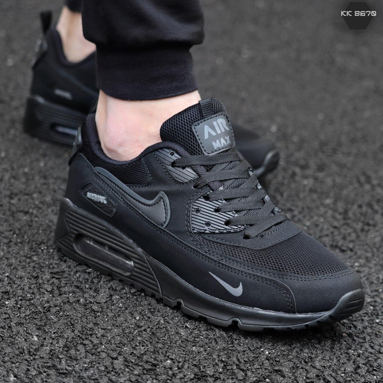 Чоловічі кросівки Nike Black (чорні) повсякденні спортивні кроси 8670 топ, фото 1