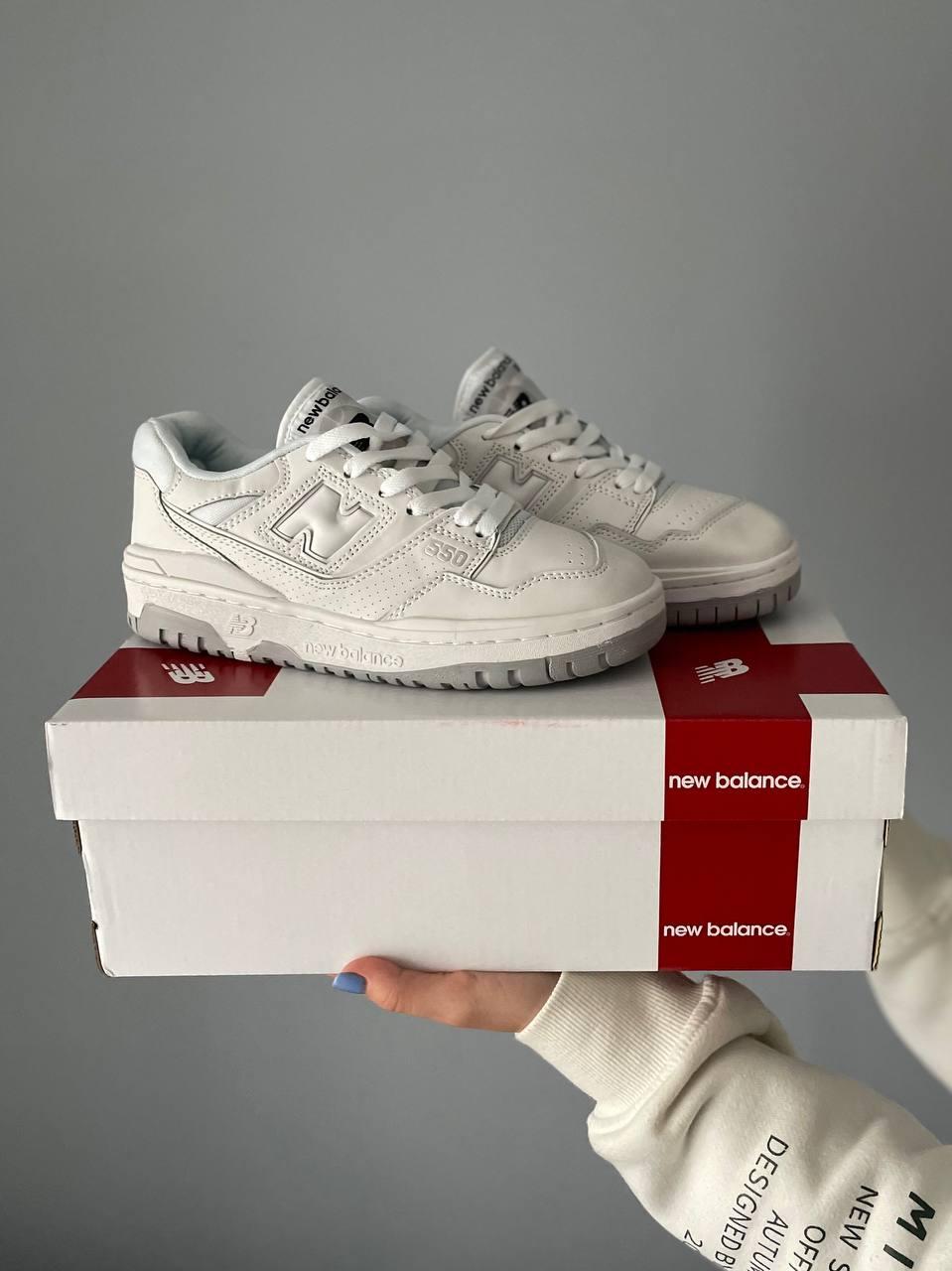 Чоловічі кросівки New Balance 550 White (білі) спортивні повсякденні кроси S624 топ, фото 1