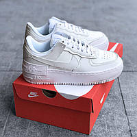 Женские кроссовки Nike Air Force 1 Shadow White (белые) низкие повседневные весенне-осенние кроссы PD7143