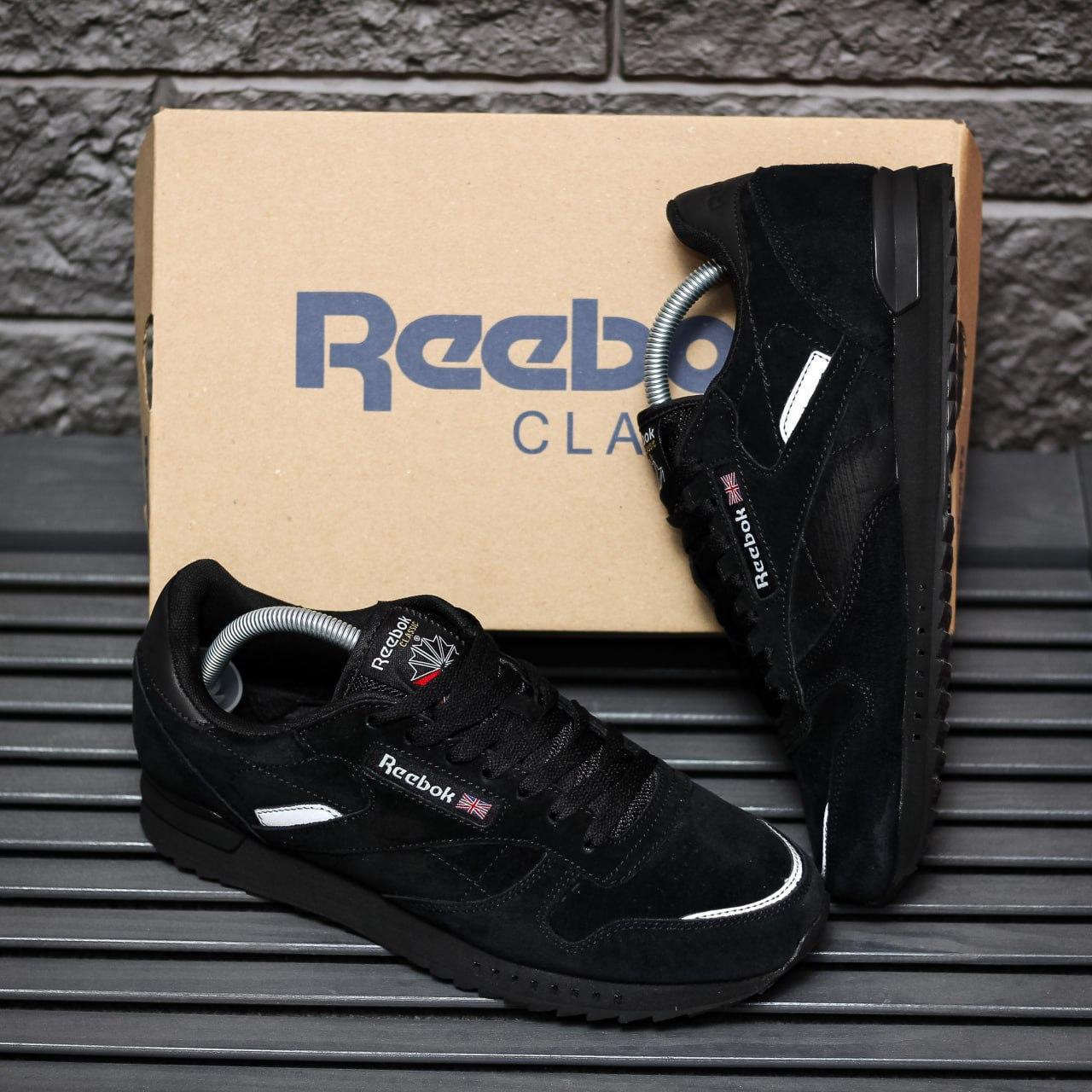 Чоловічі кросівки Reebok Classic (чорні) гарні стильні акуратні демісезонні кроси 2234 топ, фото 1