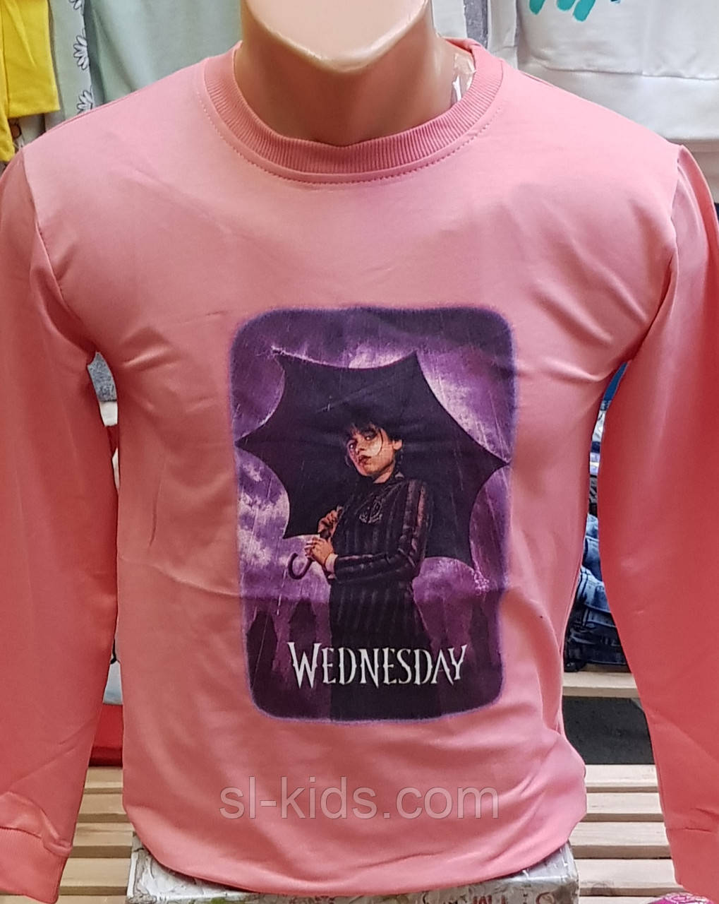 Реглан дитячий Wednesday для дівчинки (пудра) 152-176 см (роздріб)