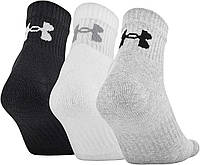 True Gray Heather Assorted 2 (3-pairs) Medium Женские носки Under Armour Training Cotton Quarter, несколь