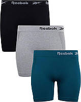 Deep Teal/Black/Light Grey Melange Small Женское нижнее белье Reebok короткие бесшовные шорты-мальчики