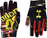 Black (002)/Metallic Silver XX-Large Under Armour Men's F7 Novelty Football Gloves