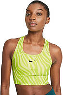 Yellow/Lime Small Женское спортивное бра Nike со средней поддержкой без подкладок