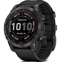 Смарт-часы Garmin fenix 7 Sapphire Solar Black DLC Titanium with Black Band 010-02540-35