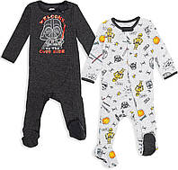0-3 Months Charcoal/Gray Star Wars Chewbacca R2-D2 Darth Vader Stormtrooper Baby 2 Pack Zip Up Комбинезон