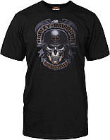 Harley-Davidson Military — Мужская черная футболка с рисунком черепа — Багдад | Ghoulish