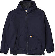 3X-Large Tall Navy Мужская утепленная куртка Carhartt свободного кроя из выстиранной утки