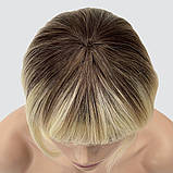 Перука каре з термоволосся 180℃ Kristal AT блонд омбре, шикарний колір з переходом з темно-русявого в блондин, фото 6